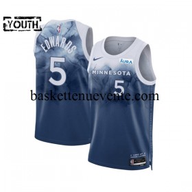 Maillot Basket Minnesota Timberwolves Anthony Edwards 5 2023-2024 Nike City Edition Bleu Swingman - Enfant